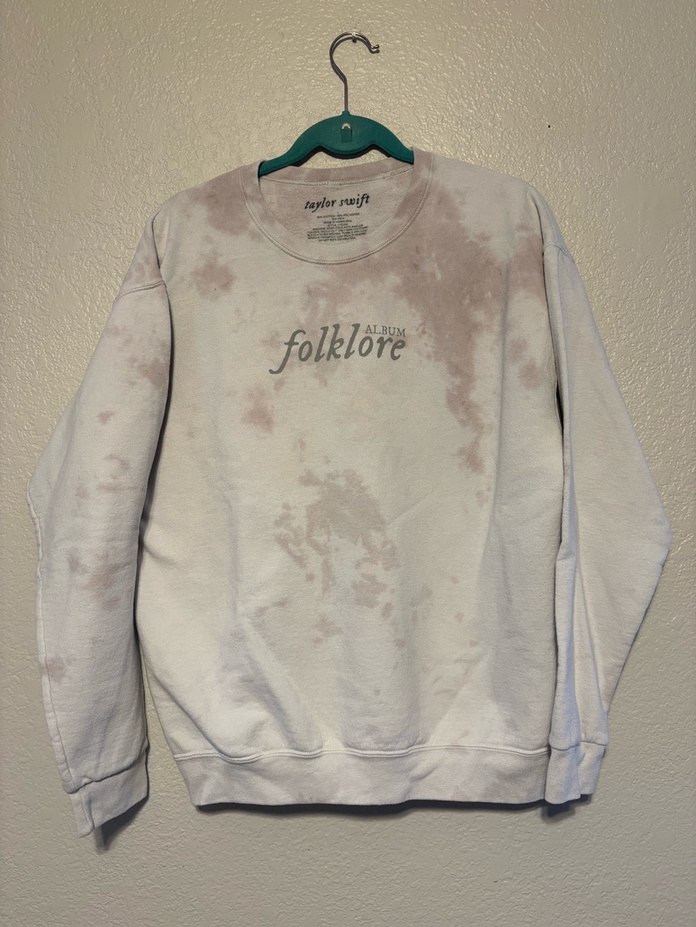 TAYLOR SWIFT Folklore Sweatshirt Womens Size L Swiftie Official Merch Tie Dye